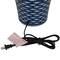 Dark Blue Ceramic Gourd Style Base Fish Table Lamp with Drum Shade 15" x 15" x 29"